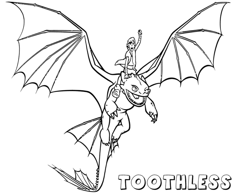 Dragon Toothless And Hiccup Coloring Pages