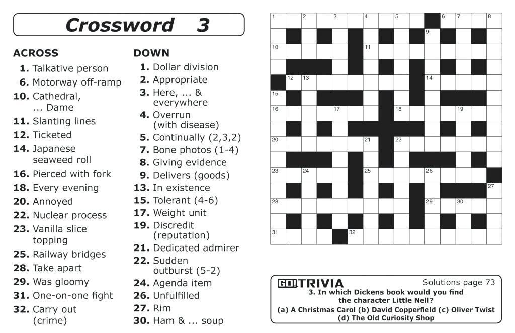 Crossword Puzzles For Adults Best Coloring Pages For Kids