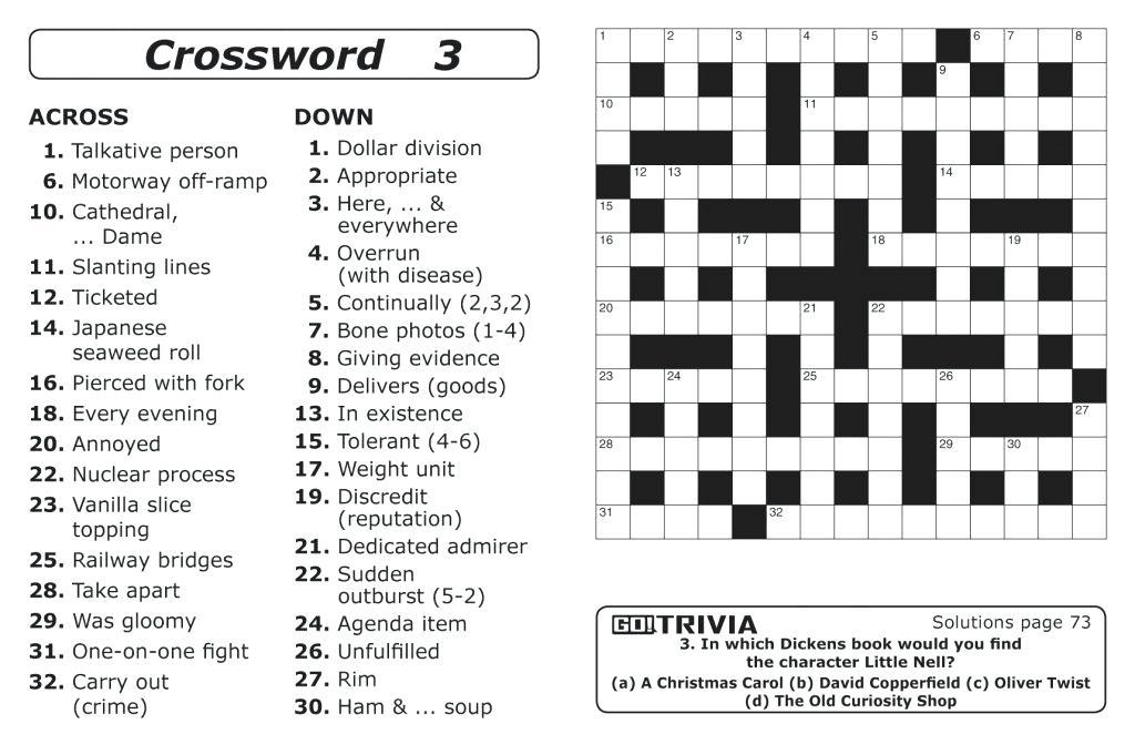 crossword puzzles printable