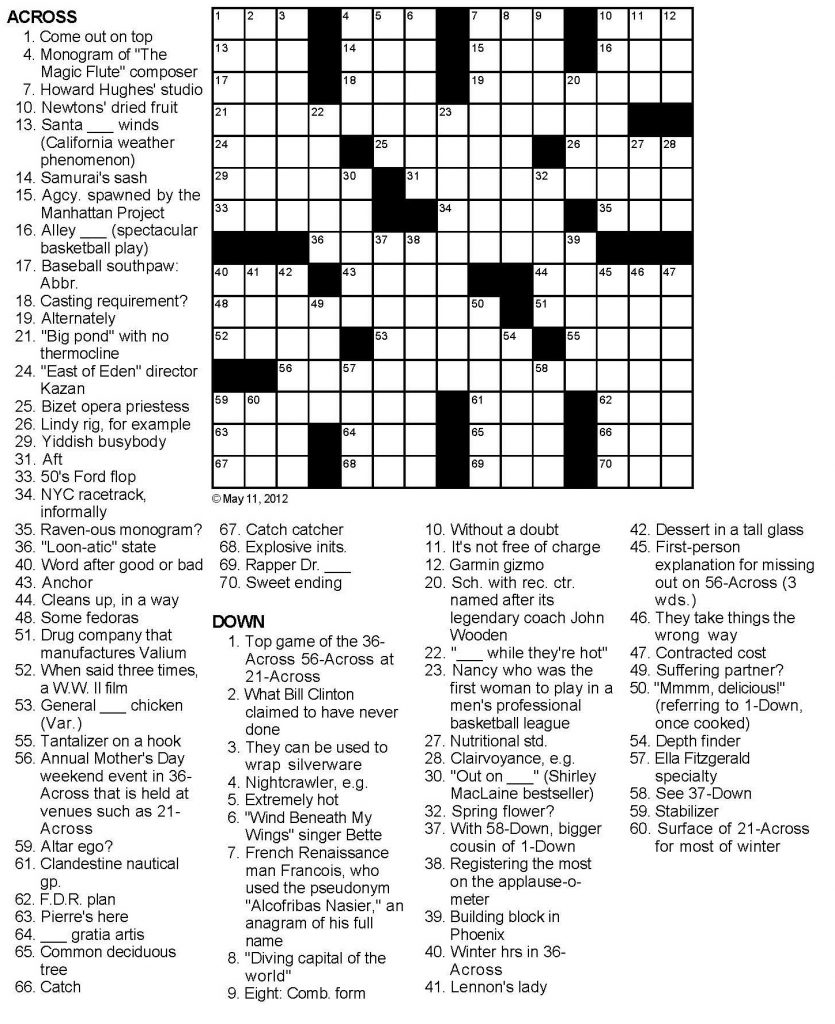 Printable Crossword Puzzles