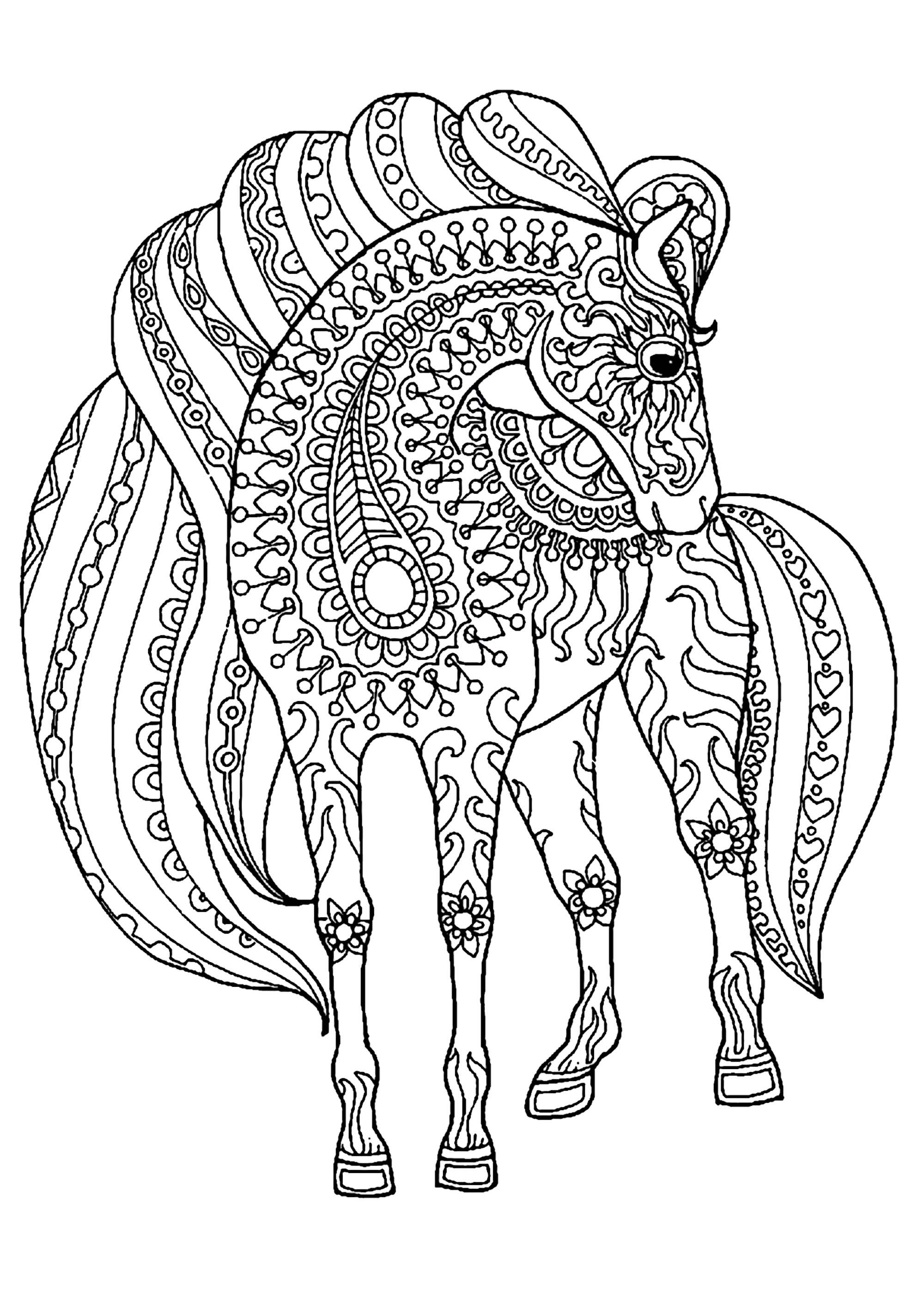 Horses Printable Coloring Pages