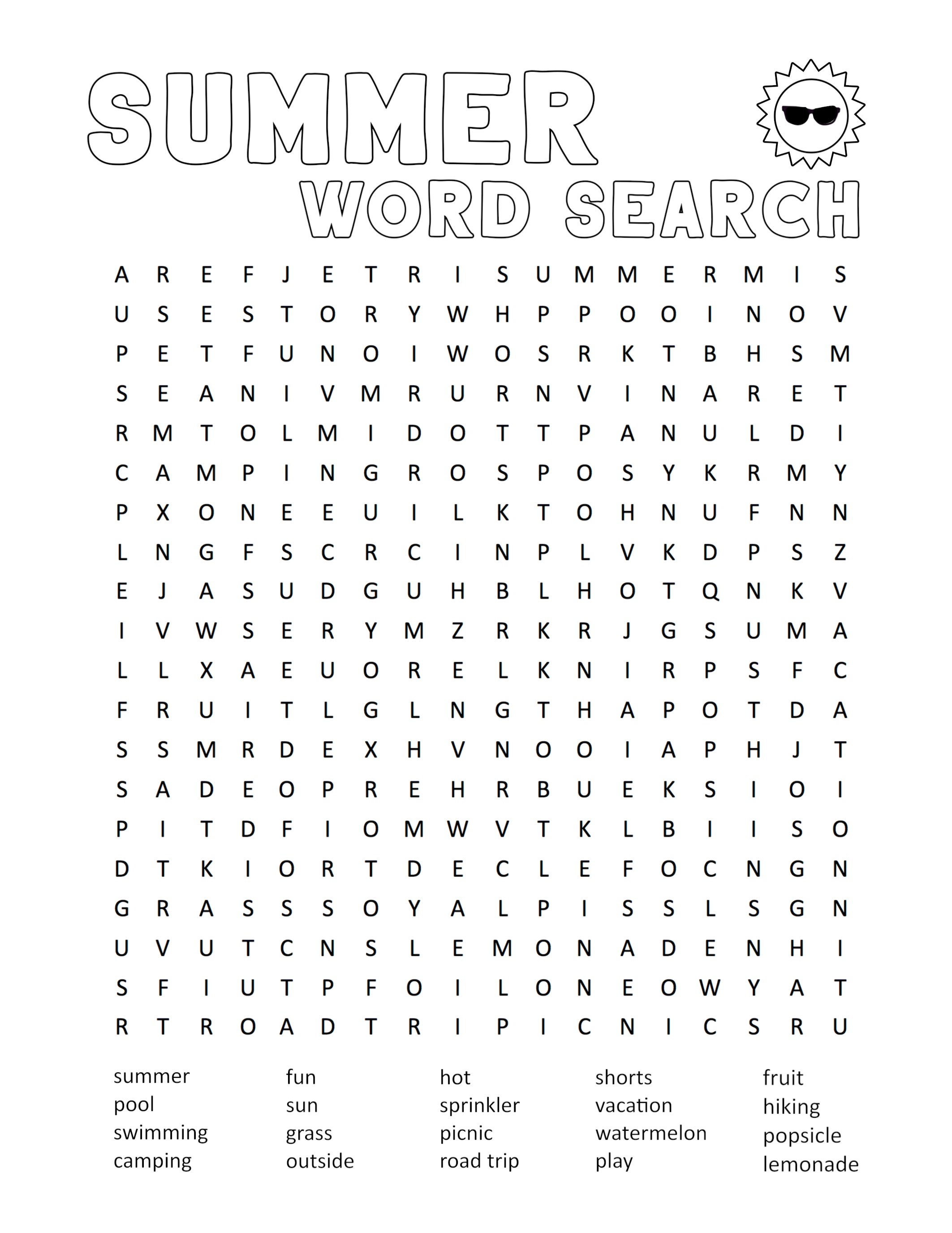 Printable word search puzzles