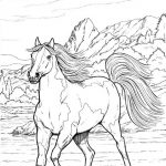 Realistic Printable Horse Coloring Pages for Adults