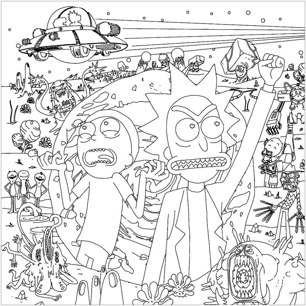 Rick and Morty Coloring Page