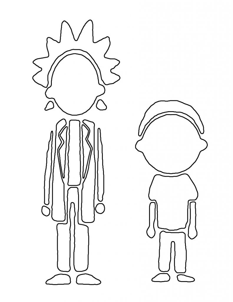 Rick and Morty Line Art to Color