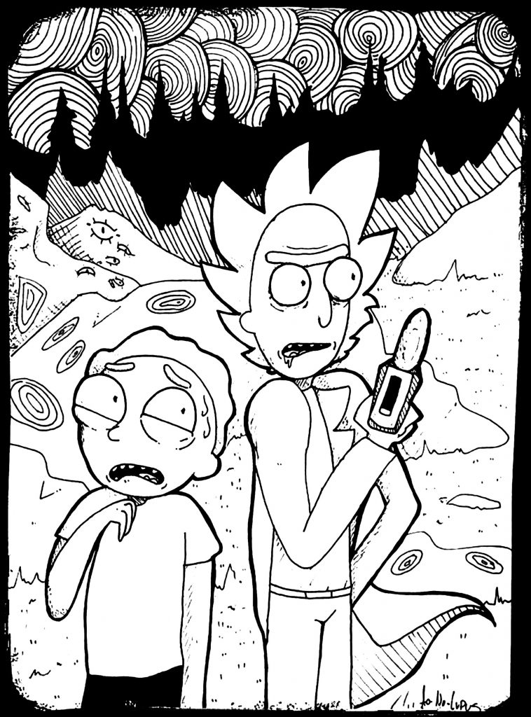 Rick and Morty Planet Coloring Pages
