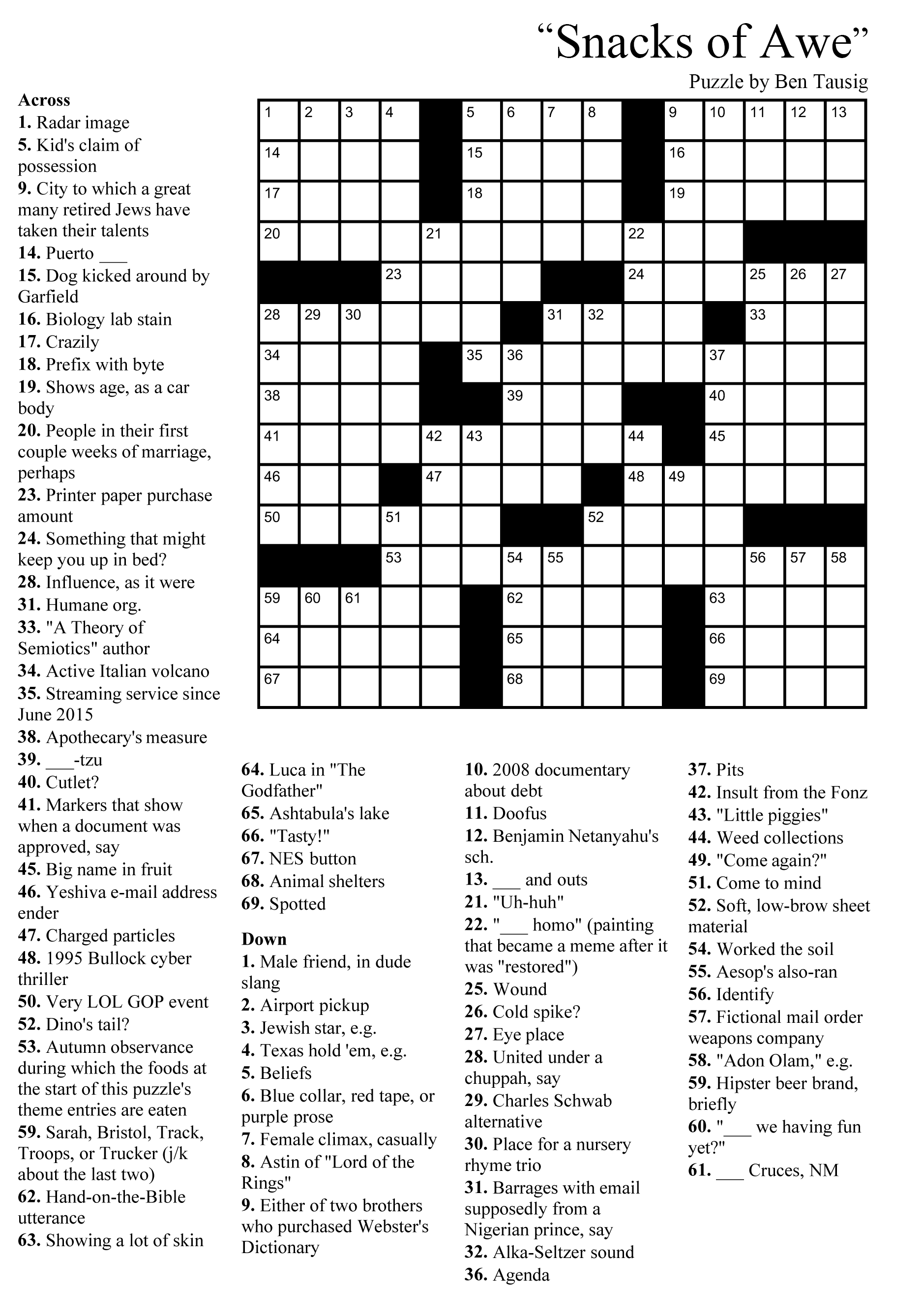 Printable Online Crossword Puzzles - Customize and Print