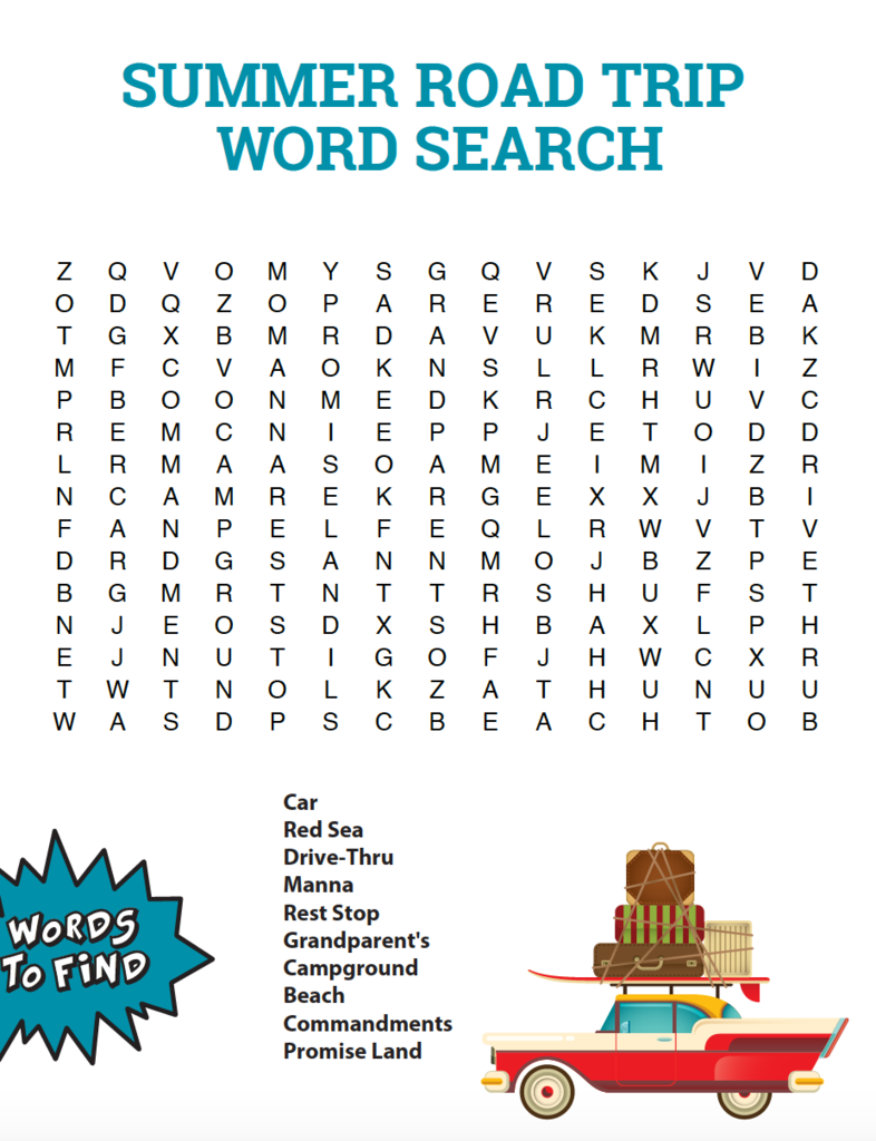 travel word search puzzle