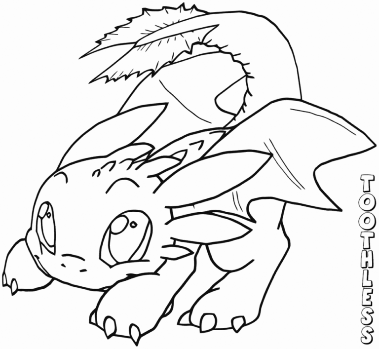 baby toothless coloring pages