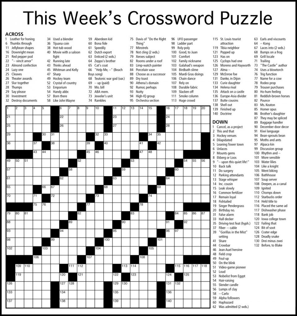 Weekly Crossword Puzzle