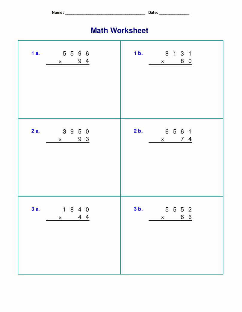 4th grade multiplication worksheets best coloring pages for kids