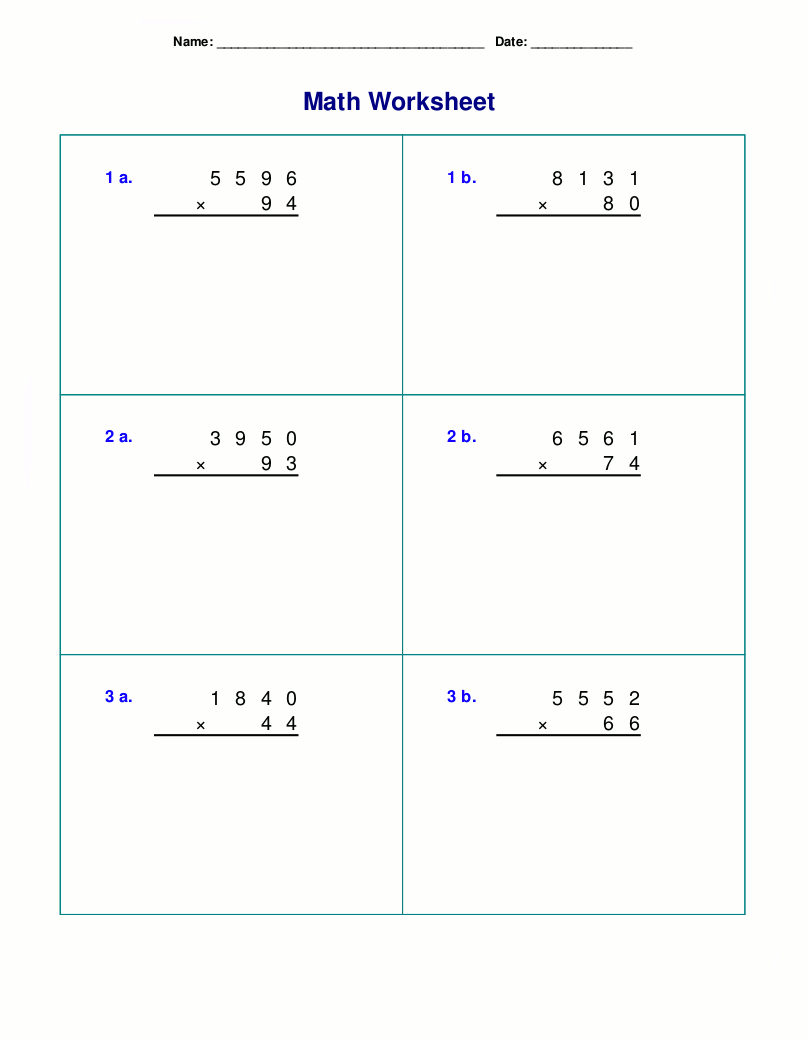 4th grade multiplication worksheets best coloring pages