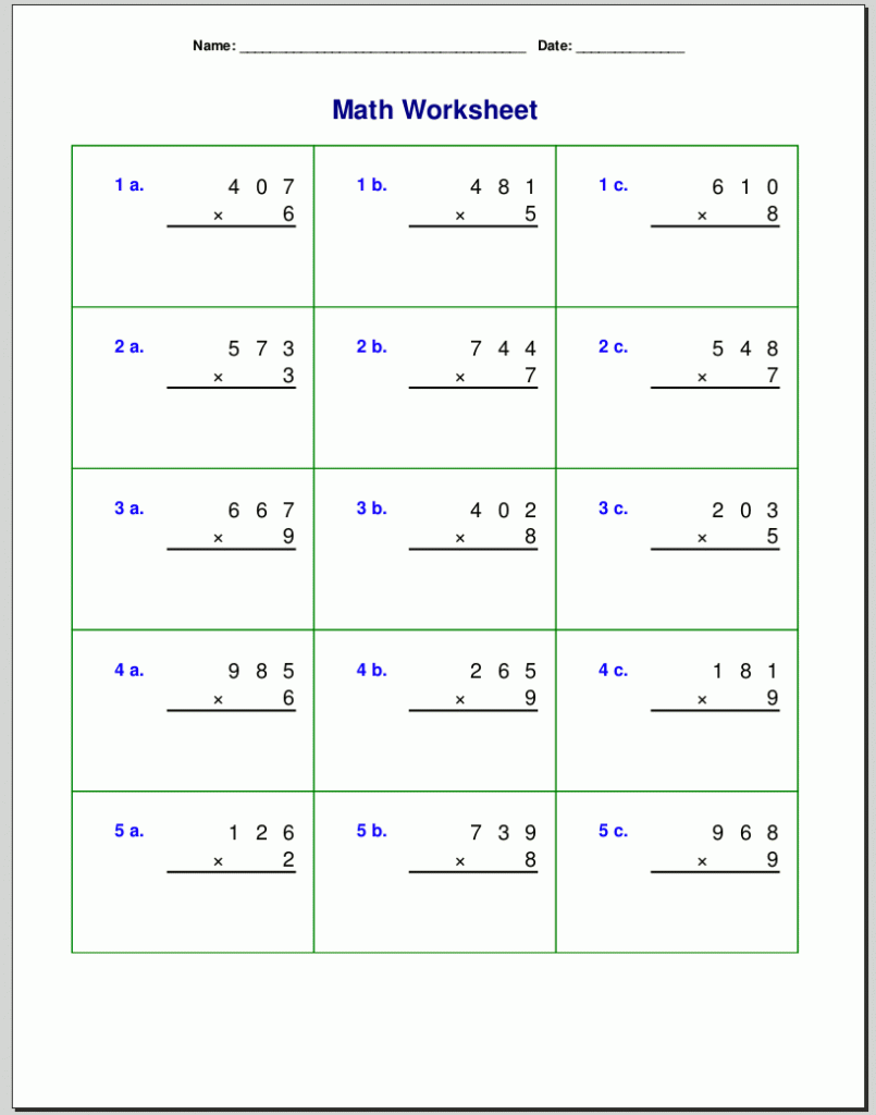 4th grade multiplication worksheets best coloring pages for kids