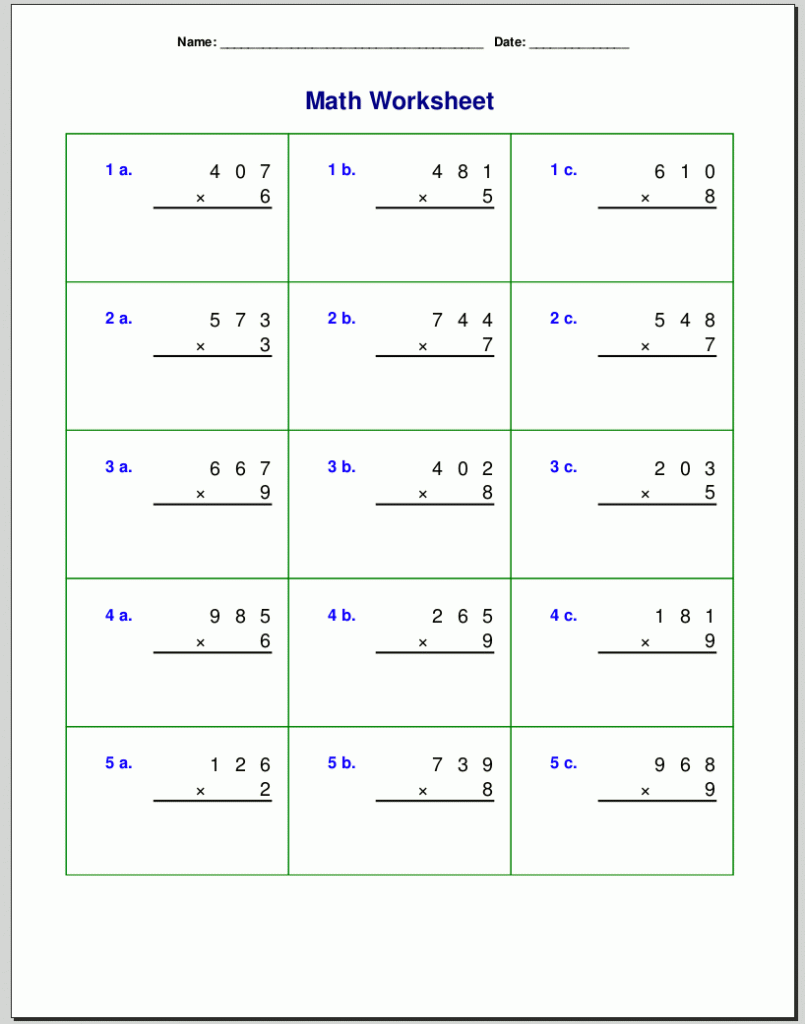  4Th Grade Free Printable Christmas Multiplication Worksheets FREE PRINTABLE MULTIPLICATION 