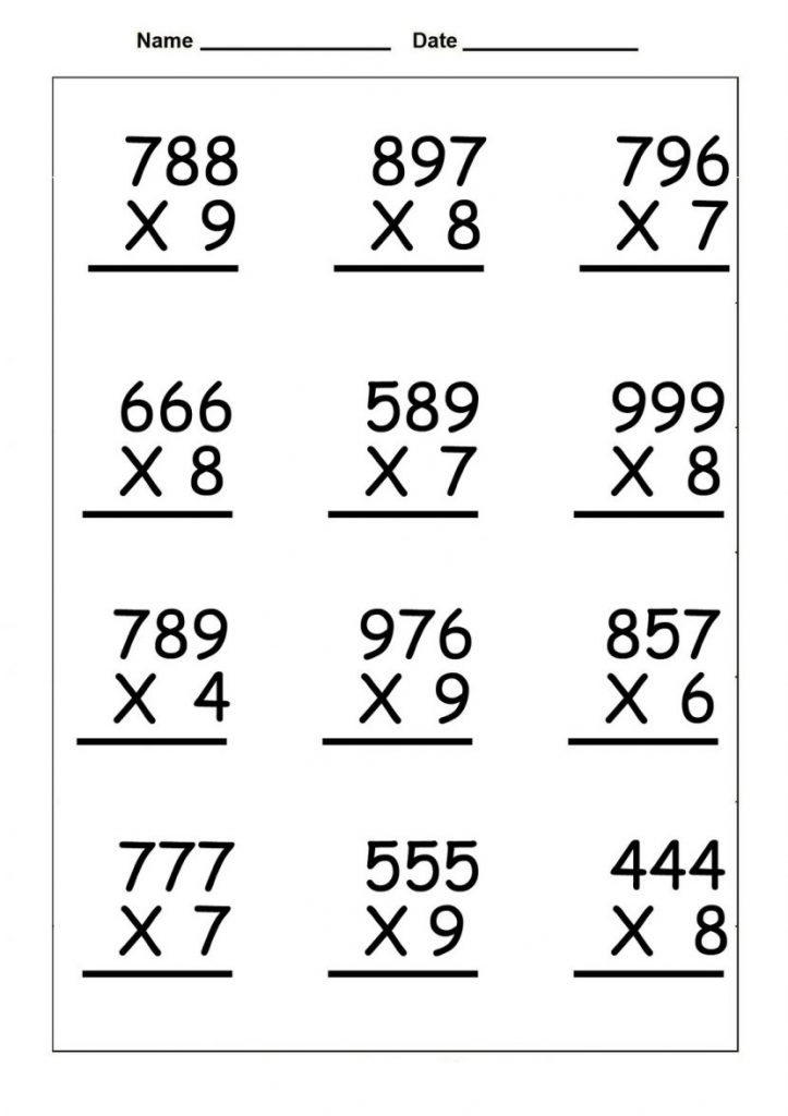 4th Grade Multiplication Worksheet