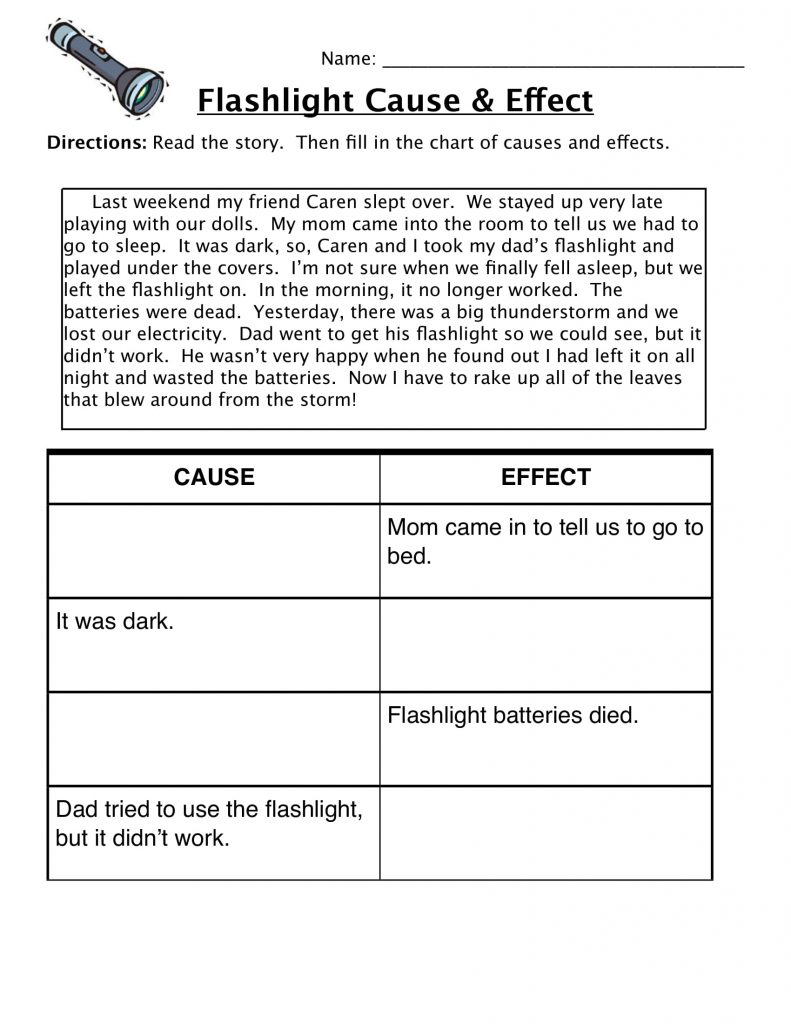 4th Grade Reading Comprehension - Cause and Effect