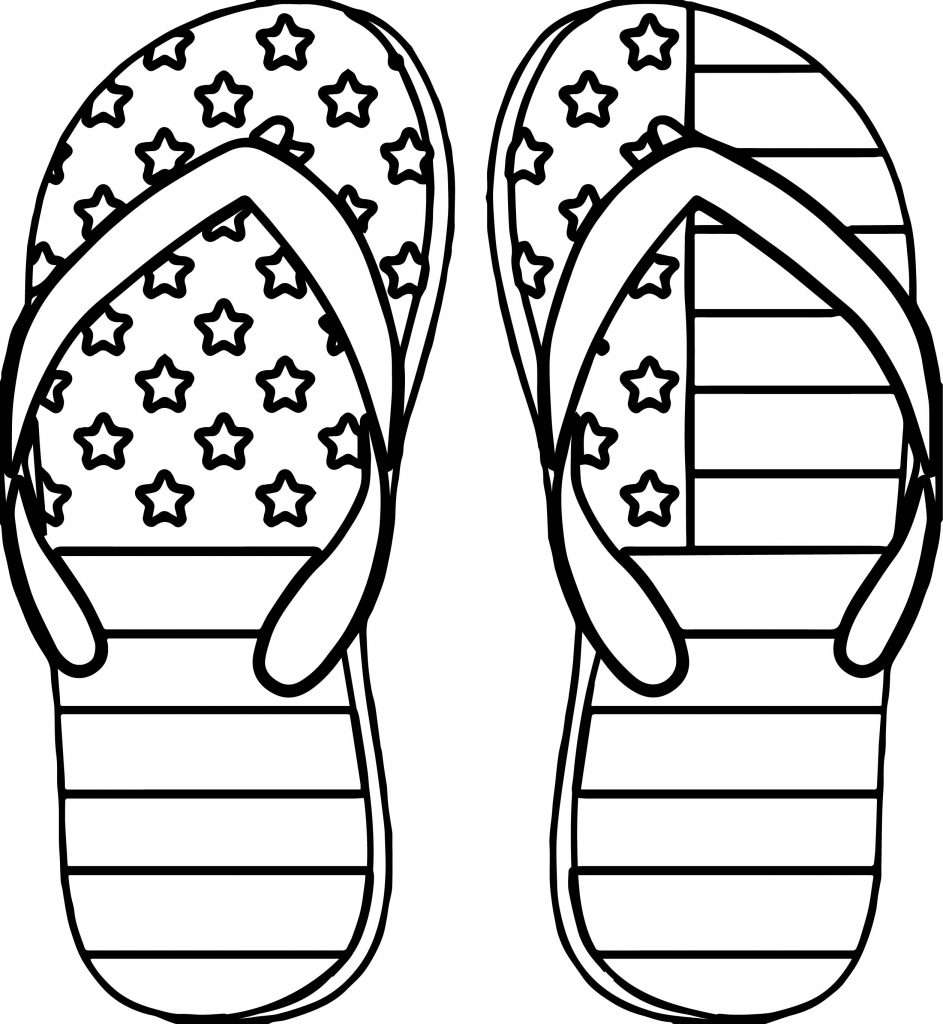 American Flag Shoes Coloring Page