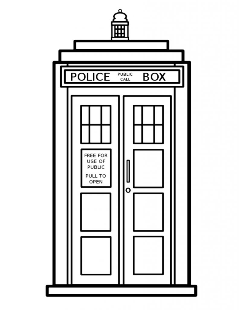 Doctor Who - Tardis Coloring Page