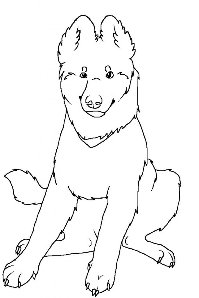 German Shepherd Puppy Coloring Page