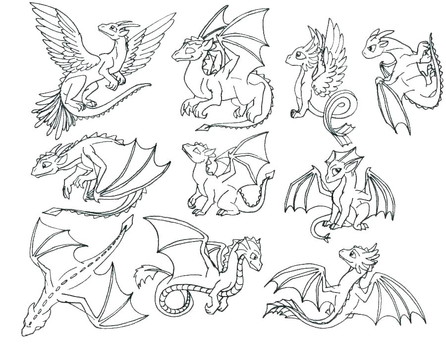 Dragons Coloring Page