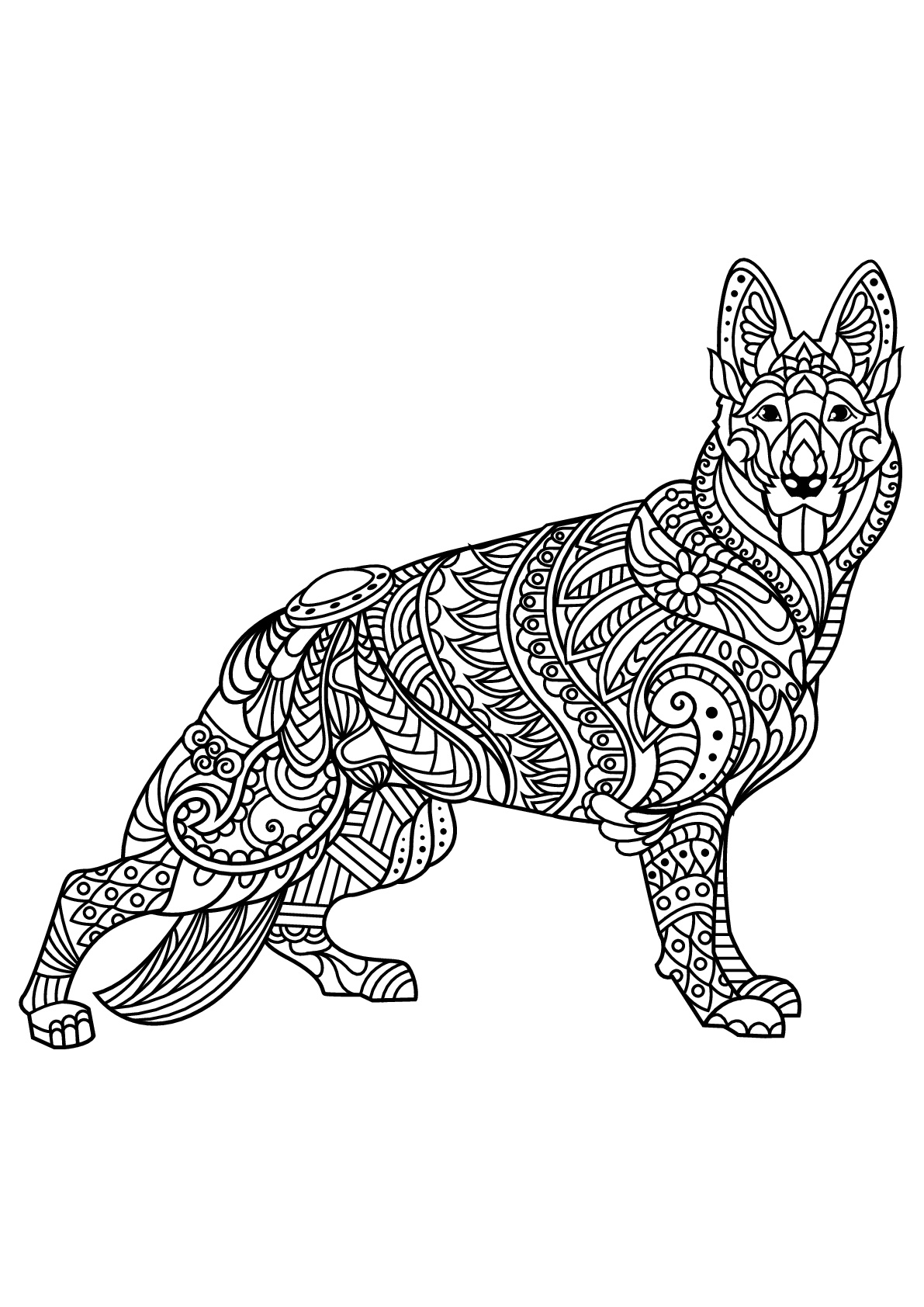 German Shepherd Coloring Pages - Best Coloring Pages For Kids