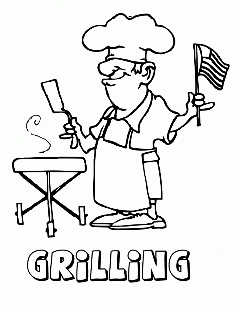 Grilling in July Coloring Pages