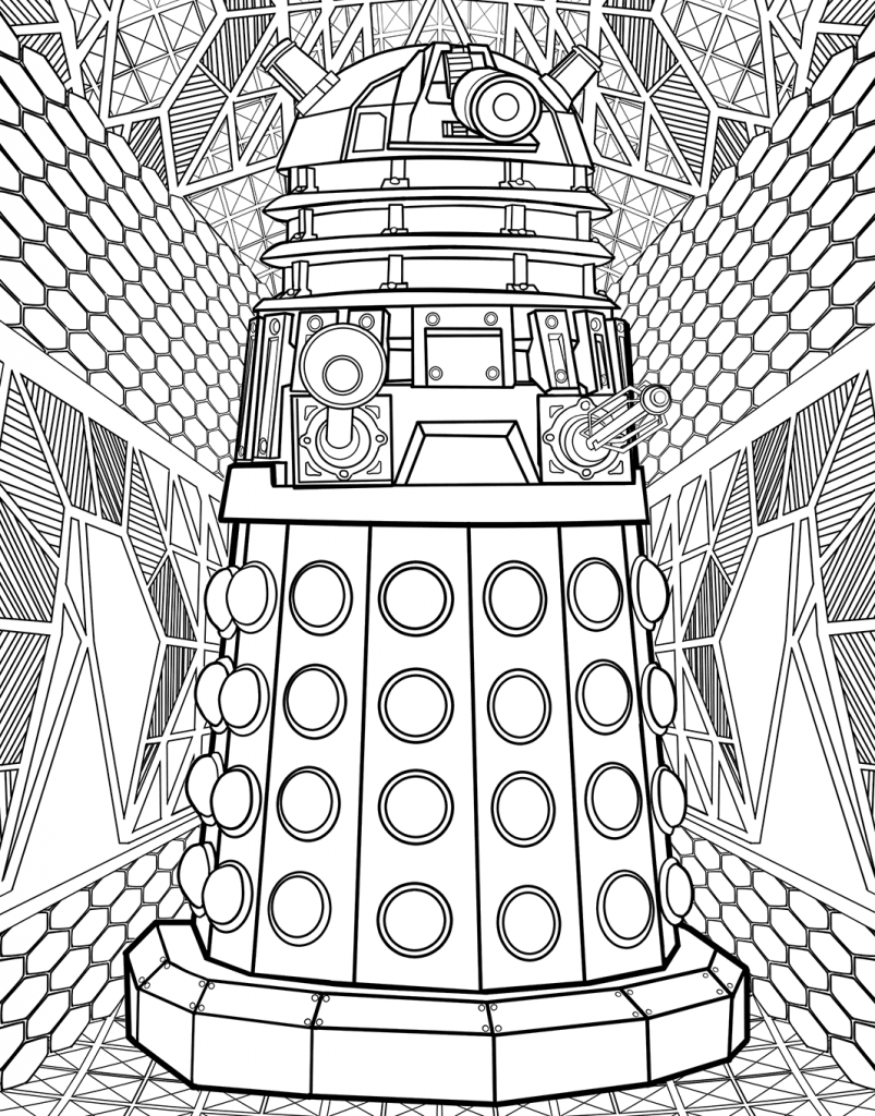 Hard Doctor Who Dalek Coloring Page