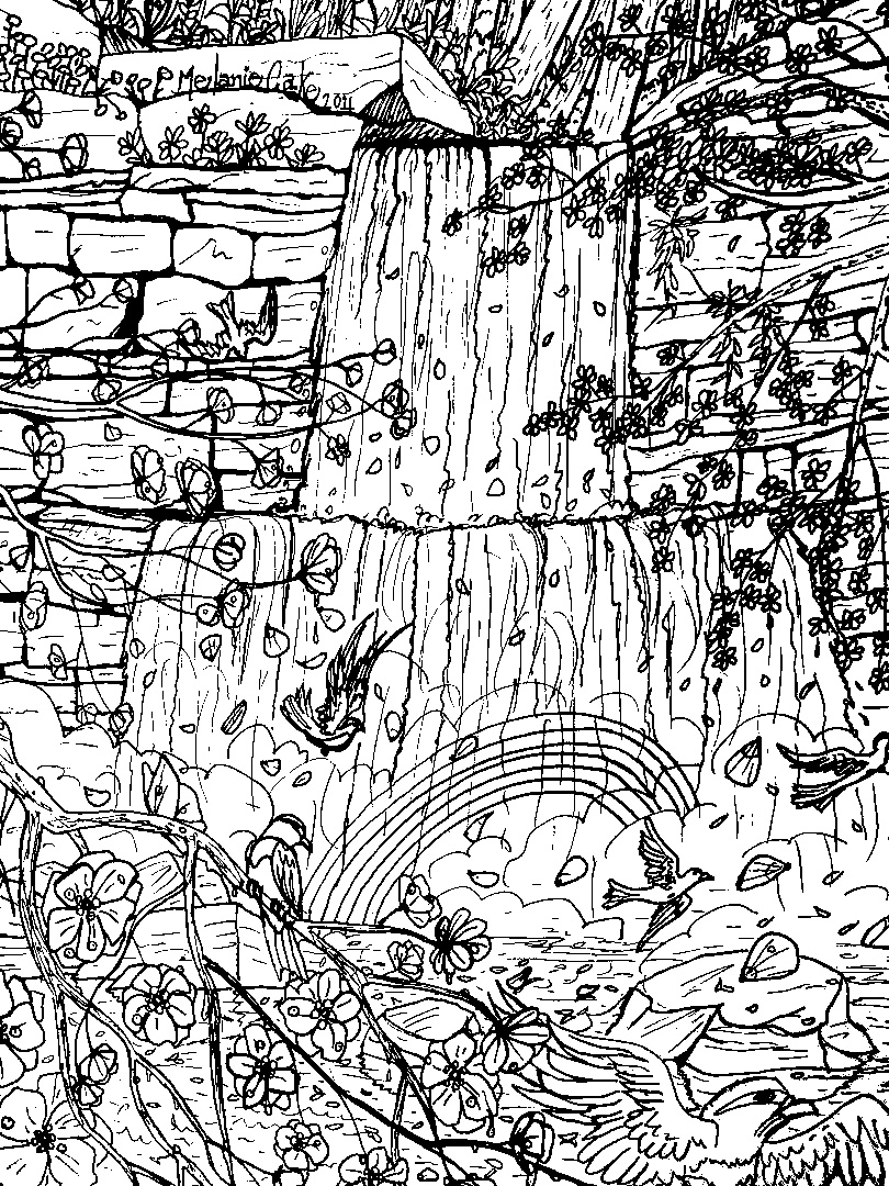 free coloring pages of waterfalls