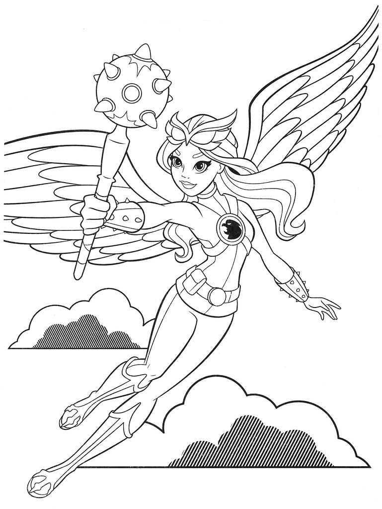 Hawk Girl DC Coloring Pages