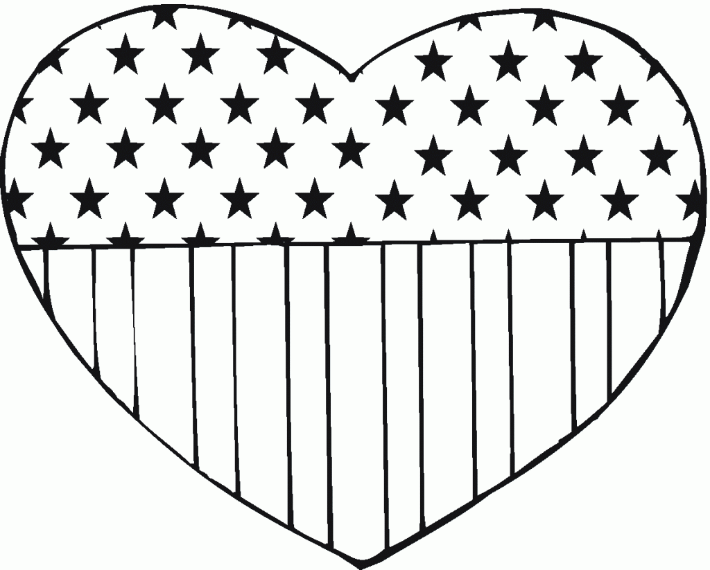 Heart for Flag Day Coloring Page