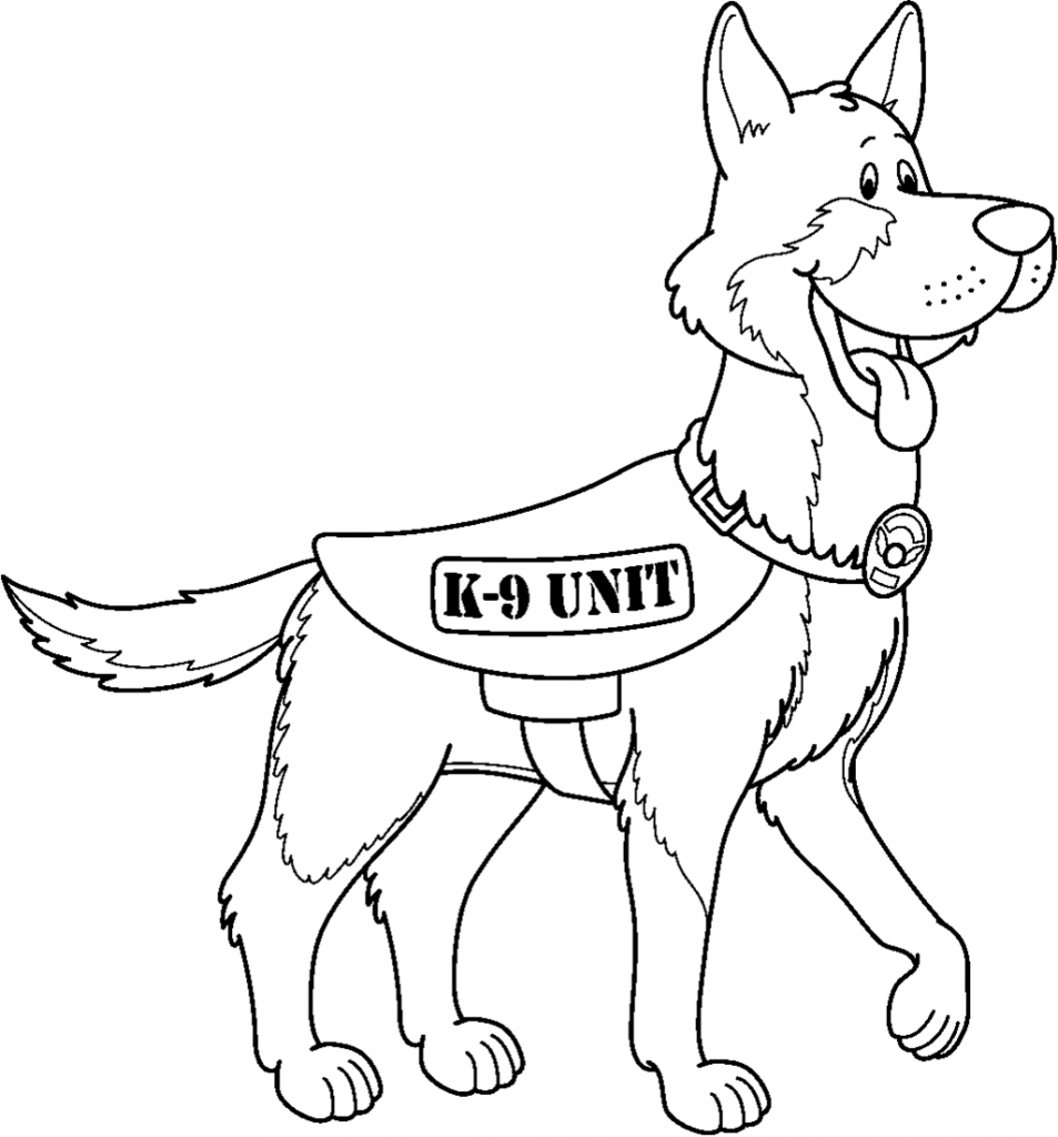 K9 Unit German Shepherd Coloring Page