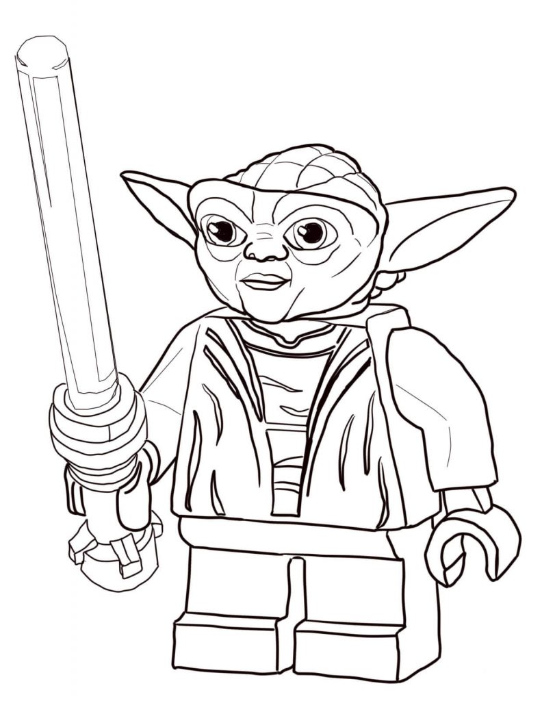 Lego Yoda Coloring Page