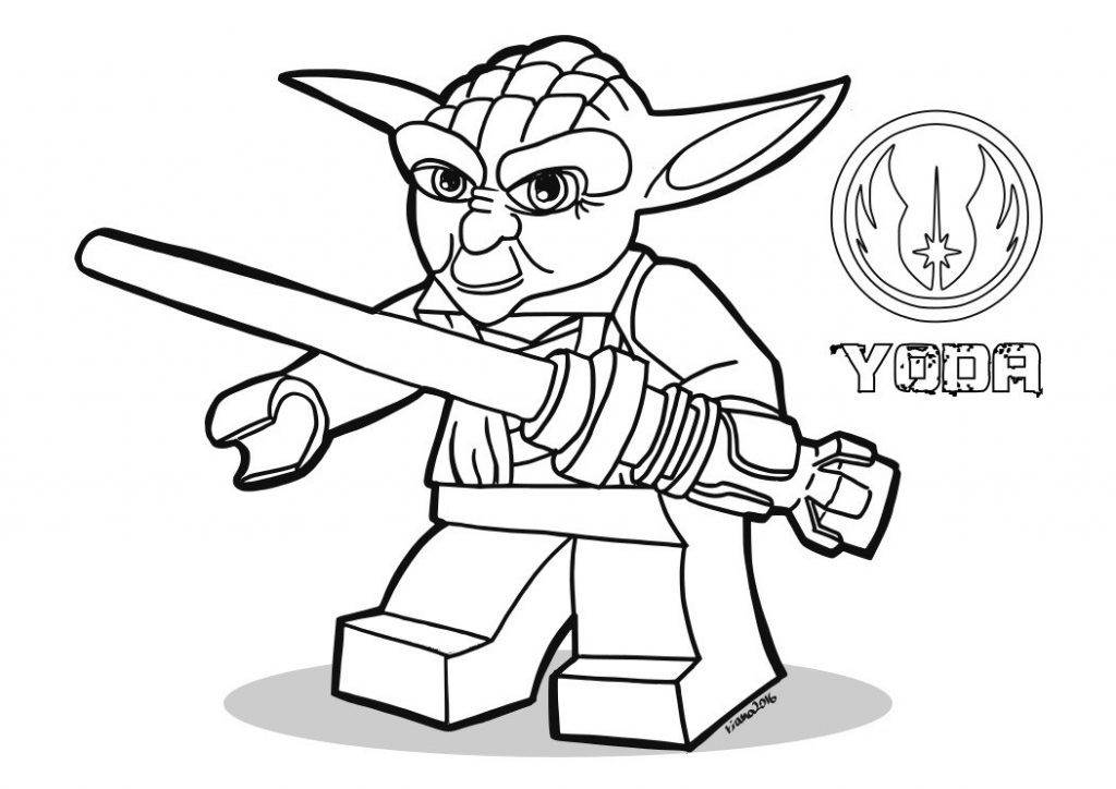 Lego Yoda Coloring Printable Page