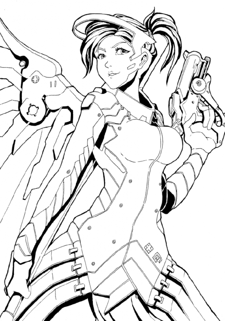 Mercy - Overwatch Coloring Pages