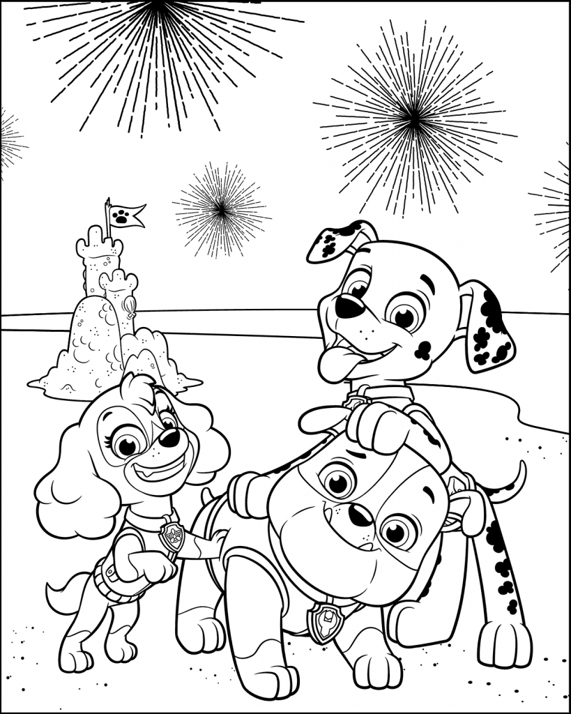 Paw Patrol 4th of July Coloring Pages