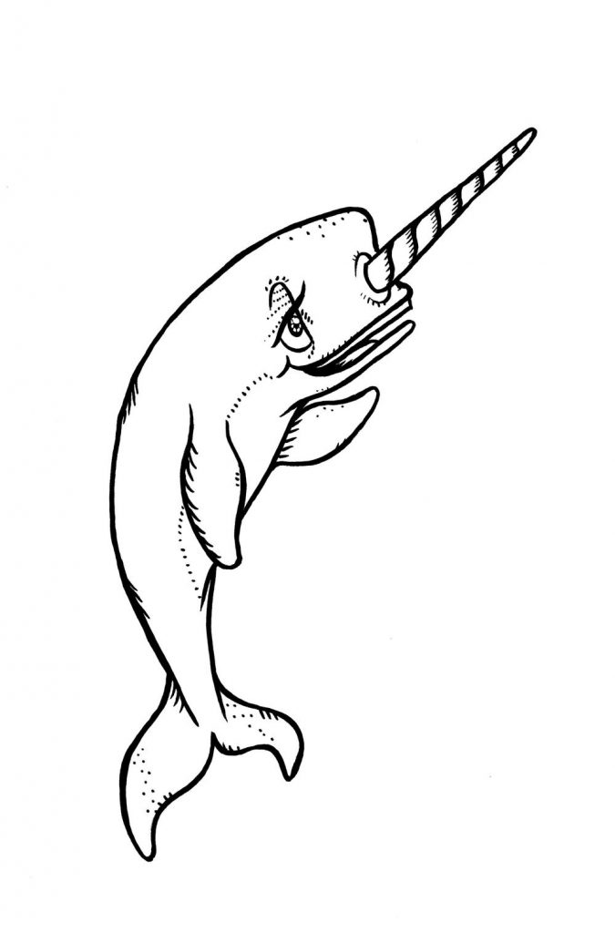 Printable Narwhal Coloring Page