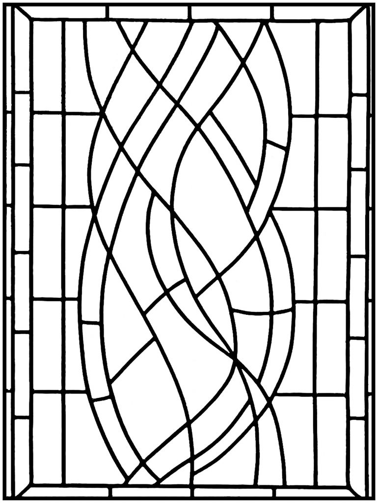 Simple Stained Glass Pattern Adult Coloring