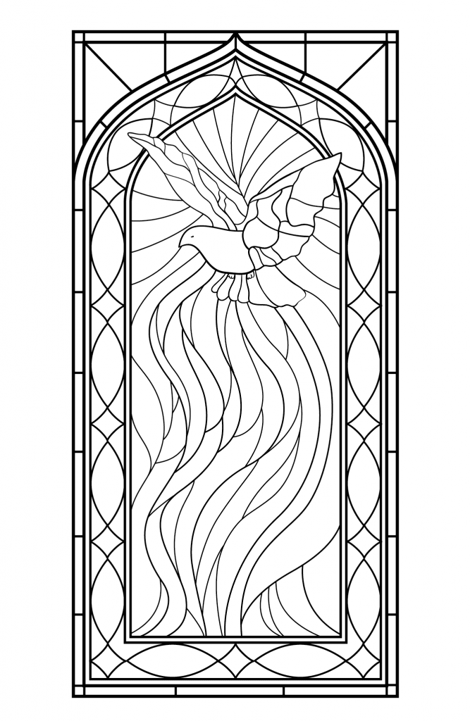 Stained Glass Coloring Pages for Adults