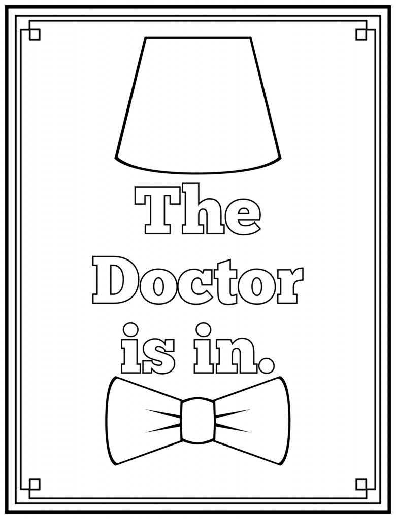 The Doctor is In Doctor Who Coloring Page