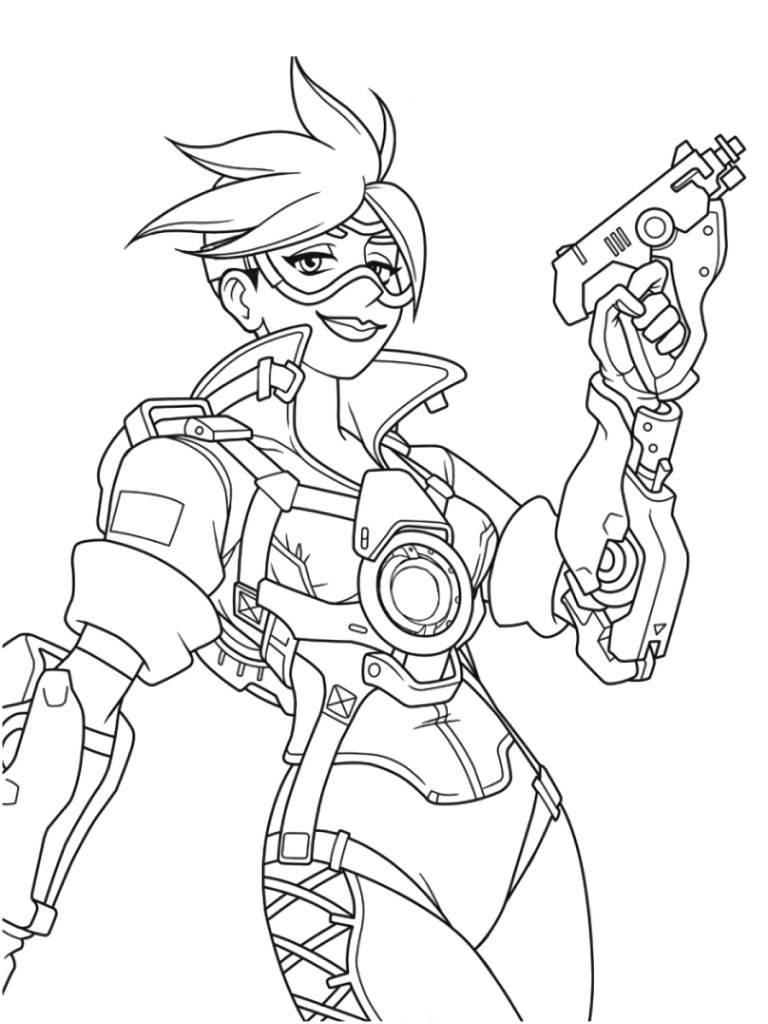 Tracer Overwatch Coloring Pages