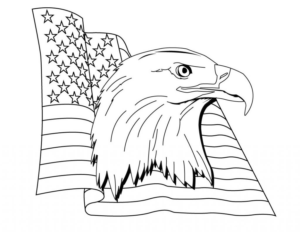 US Eagle Flag Day Coloring Page