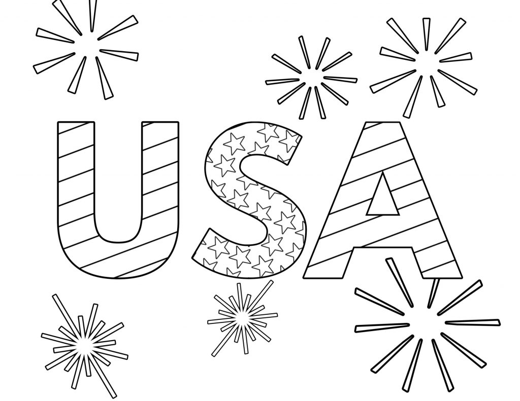 USA in July Coloring Page