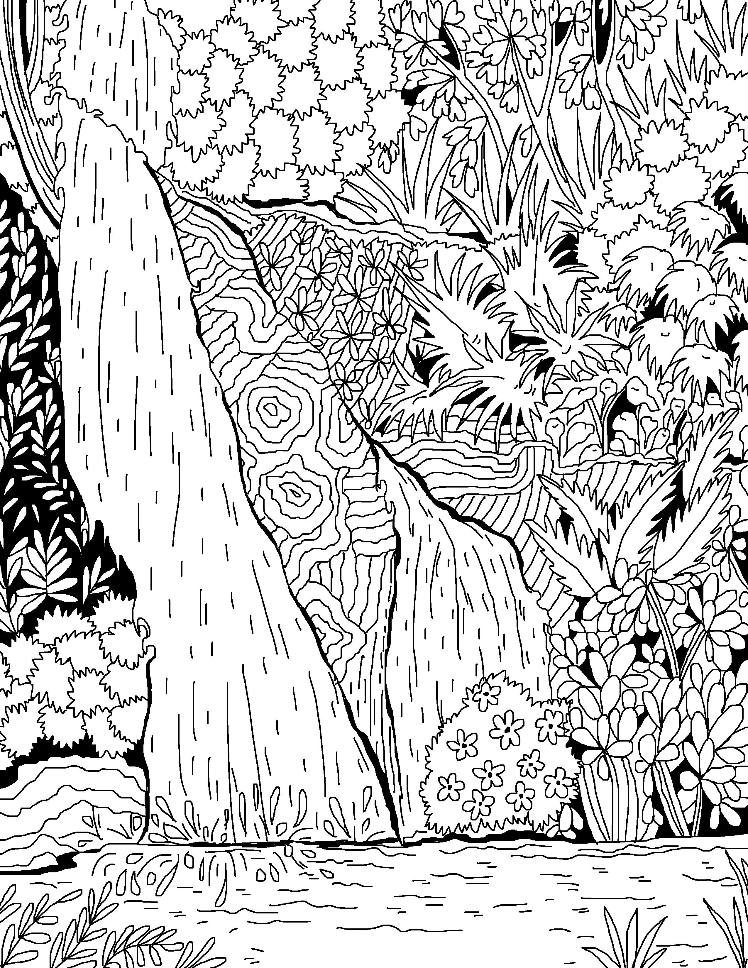 free coloring pages of waterfalls