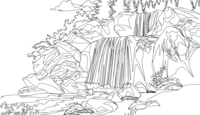 Waterfall Coloring Pages - Best Coloring Pages For Kids