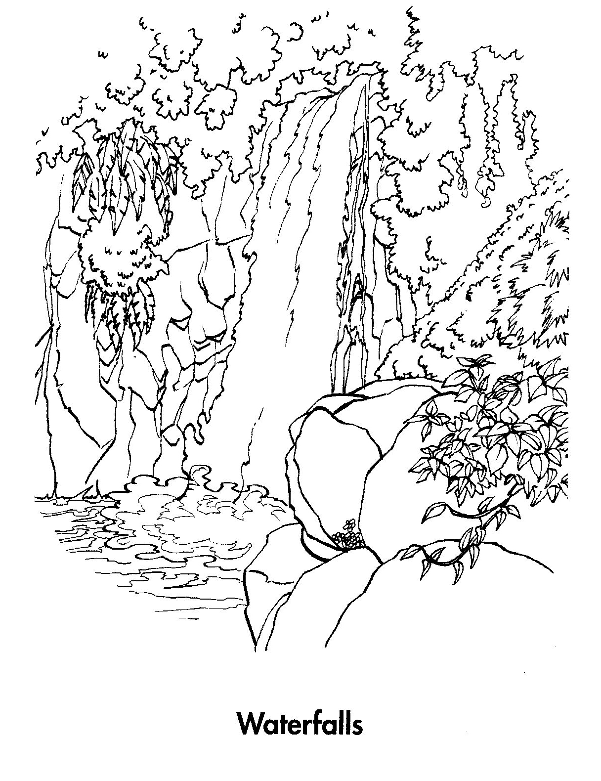 free coloring pages of waterfalls