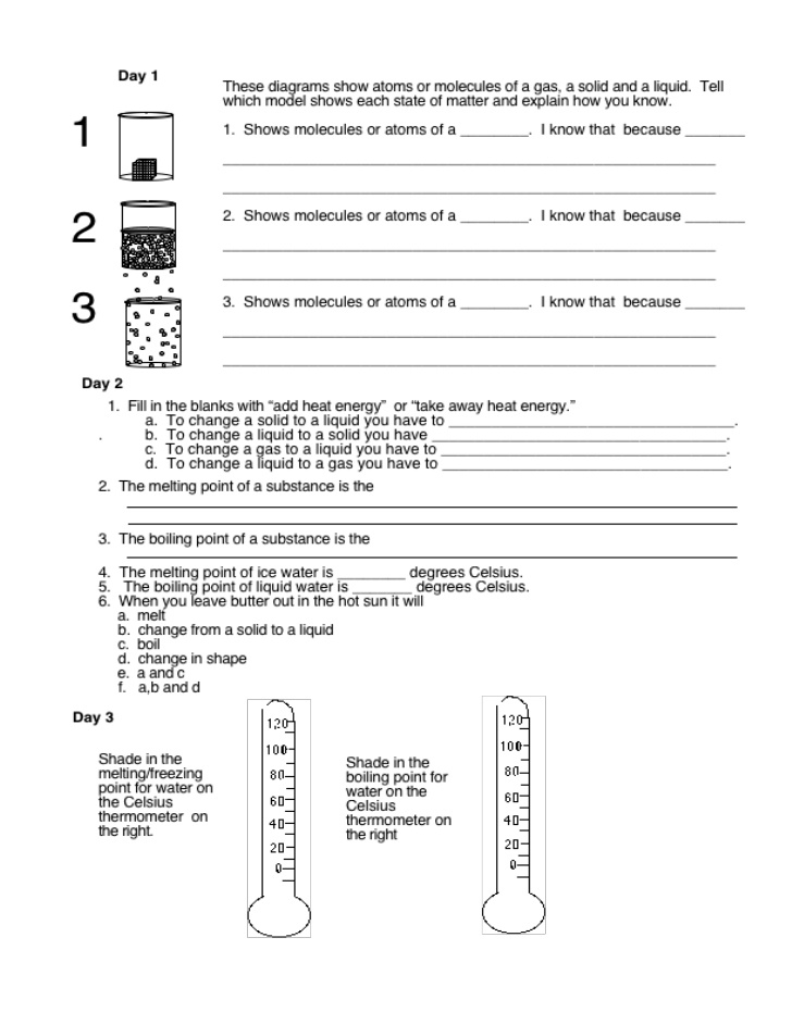 4th Grade Science Printable Worksheet