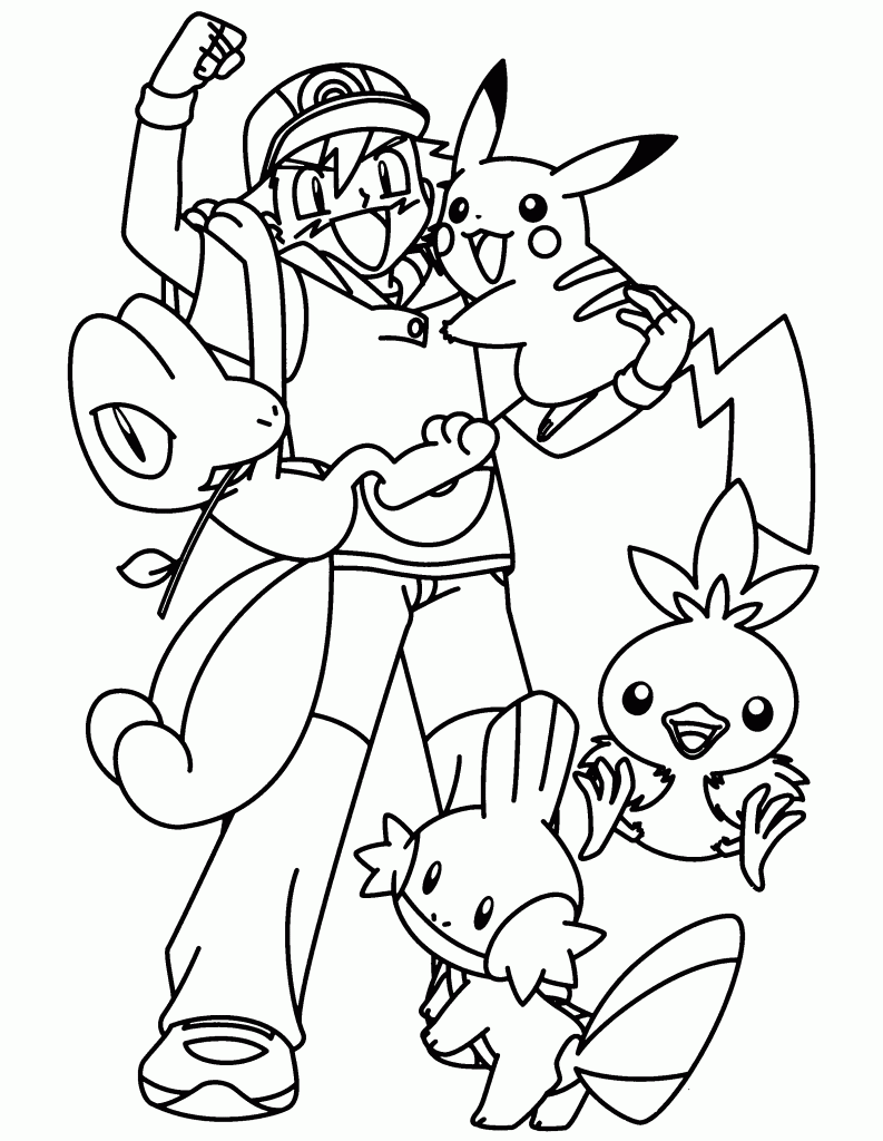 Ashs Pokemon Coloring Page