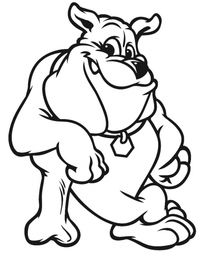 Cartoon Bulldog Coloring Page