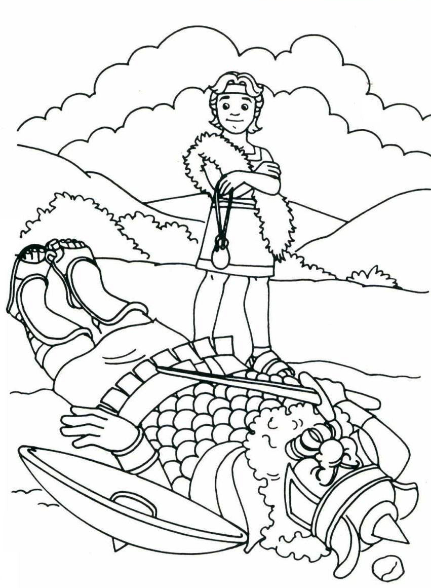 David And Goliath Bible Coloring Pages