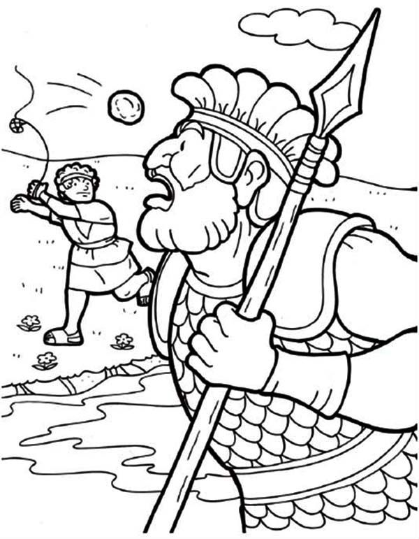 David and Goliath Coloring Pages.